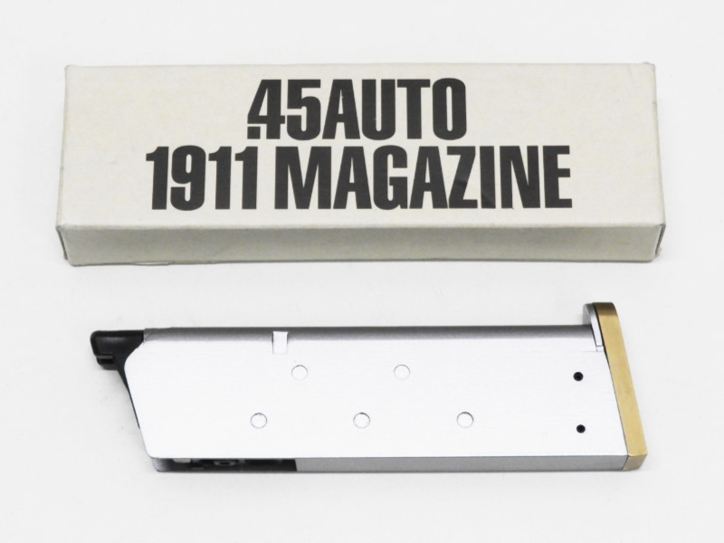 WA] .45オート 1911 21rd スペアマガジン 真鍮製バンパー シルバー (訳