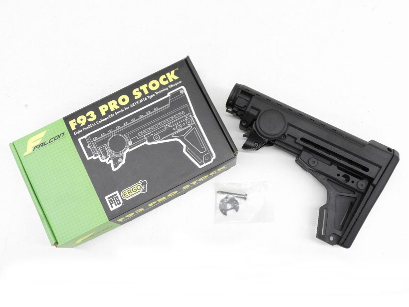 FALCON] PTS/ERGO F93 PROタイプストック ブラック 電動ガン用 (中古