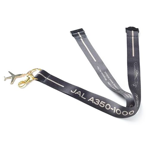 JAL A350-1000ネックストラップ チャーム付（BK)