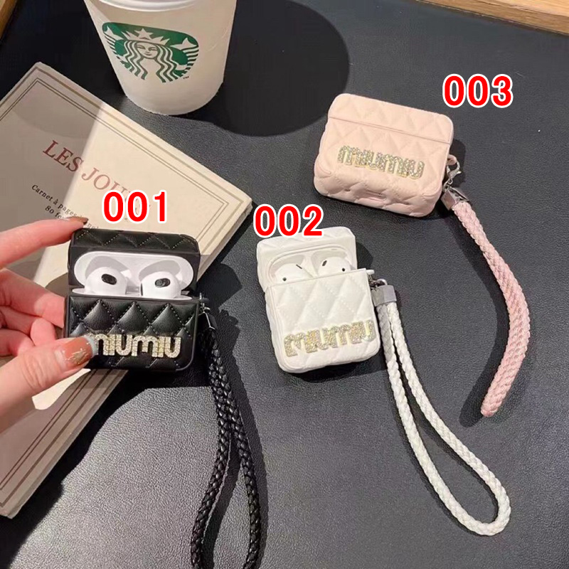 ミュウミュウ MiuMiuブランドエアーポッズ プロ2ケース落下防止airpods