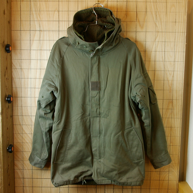 古着フランス軍ボアライナー付き防水F2マイクロパーカー・モッズ