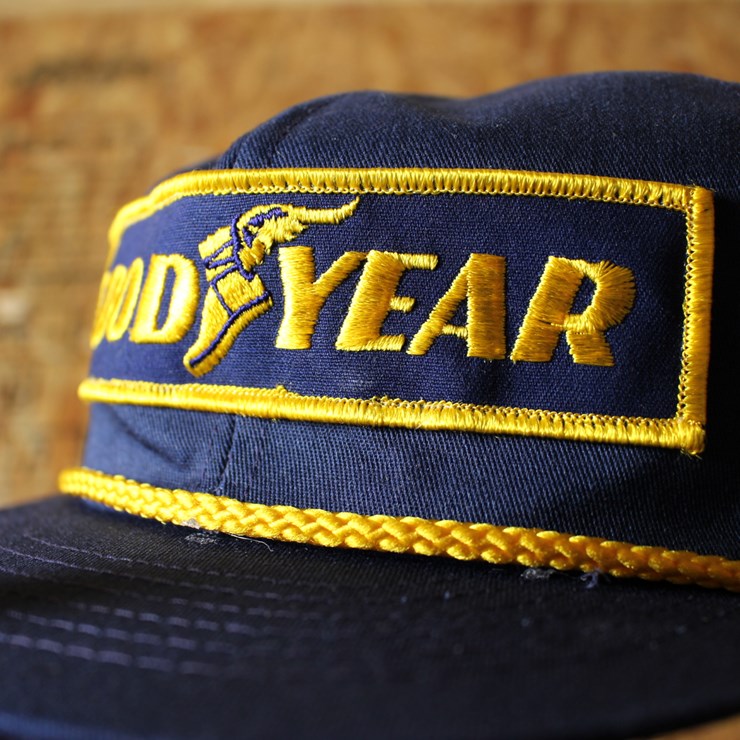 GOODYEAR USA製 古着 キャップ ネイビー ワッペン グッドイヤー