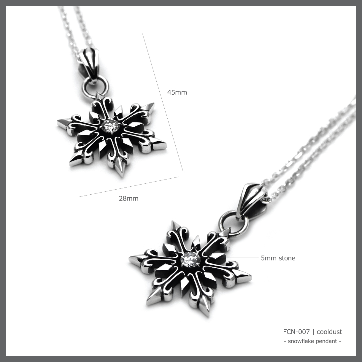 スノーフレーク 雪の結晶 デザイン シルバー925 ペンダント ネックレス