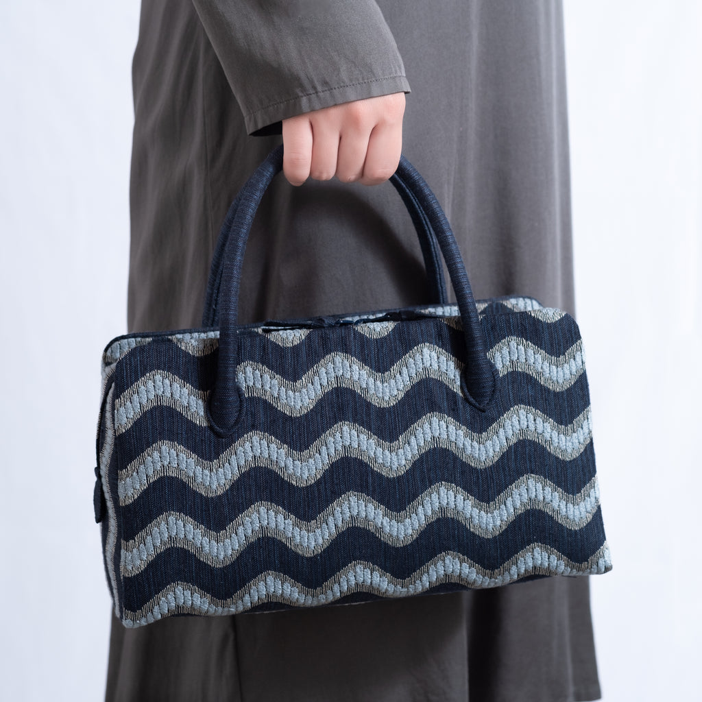 利休バッグ 『風の種 カゼノタネ 紺色』 - アトリエシムラ