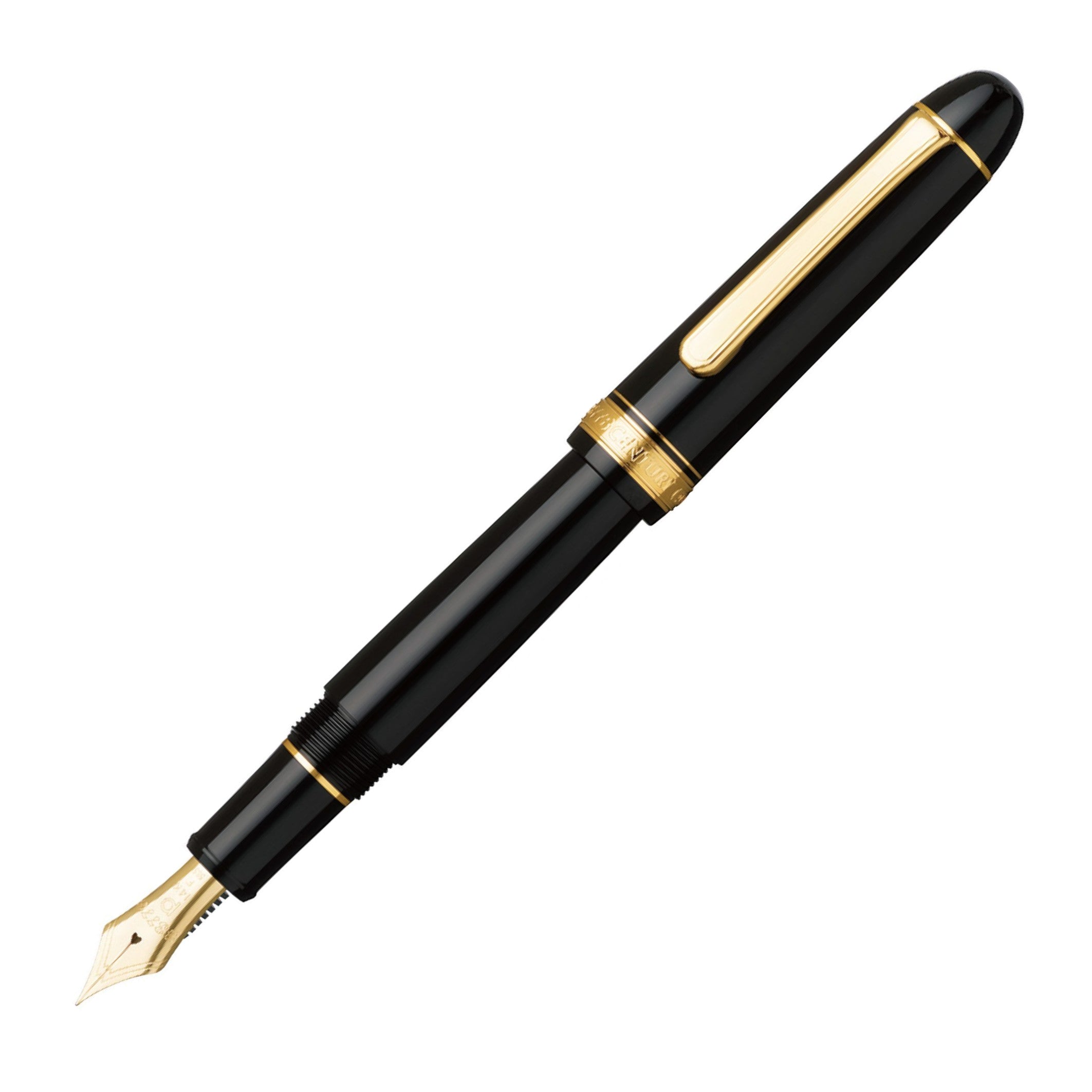 Platinum #3776 Century Fountain Pen - Black with Gold Trim – Atlas