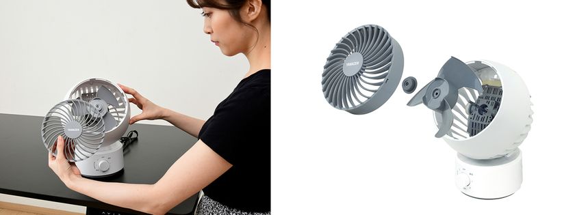 工具不要！3ステップで前面ガードと羽根が取り外せる！ 「お手入れ簡単