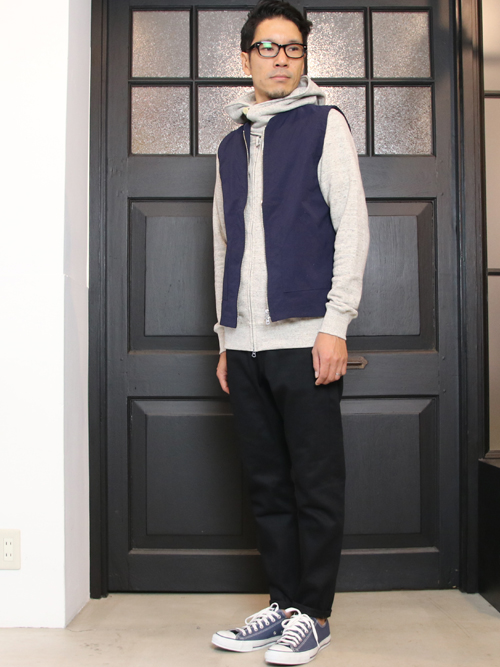 RE PRICE/価格改定】ヴィンテージナイロンオックス ノーカラーZip