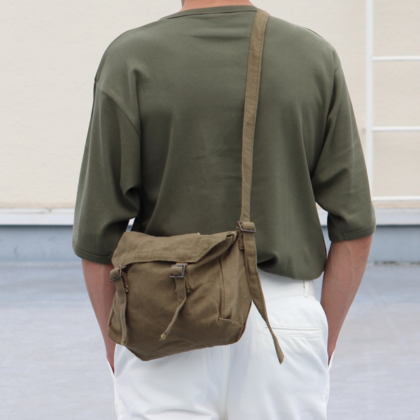 DEAD STOCK / Serbian Army Cotton Linen Canvas Shoulder Bag