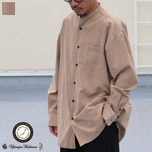 播州織オックスフォードシャンブレー バンドカラー 長袖 ボクシーA