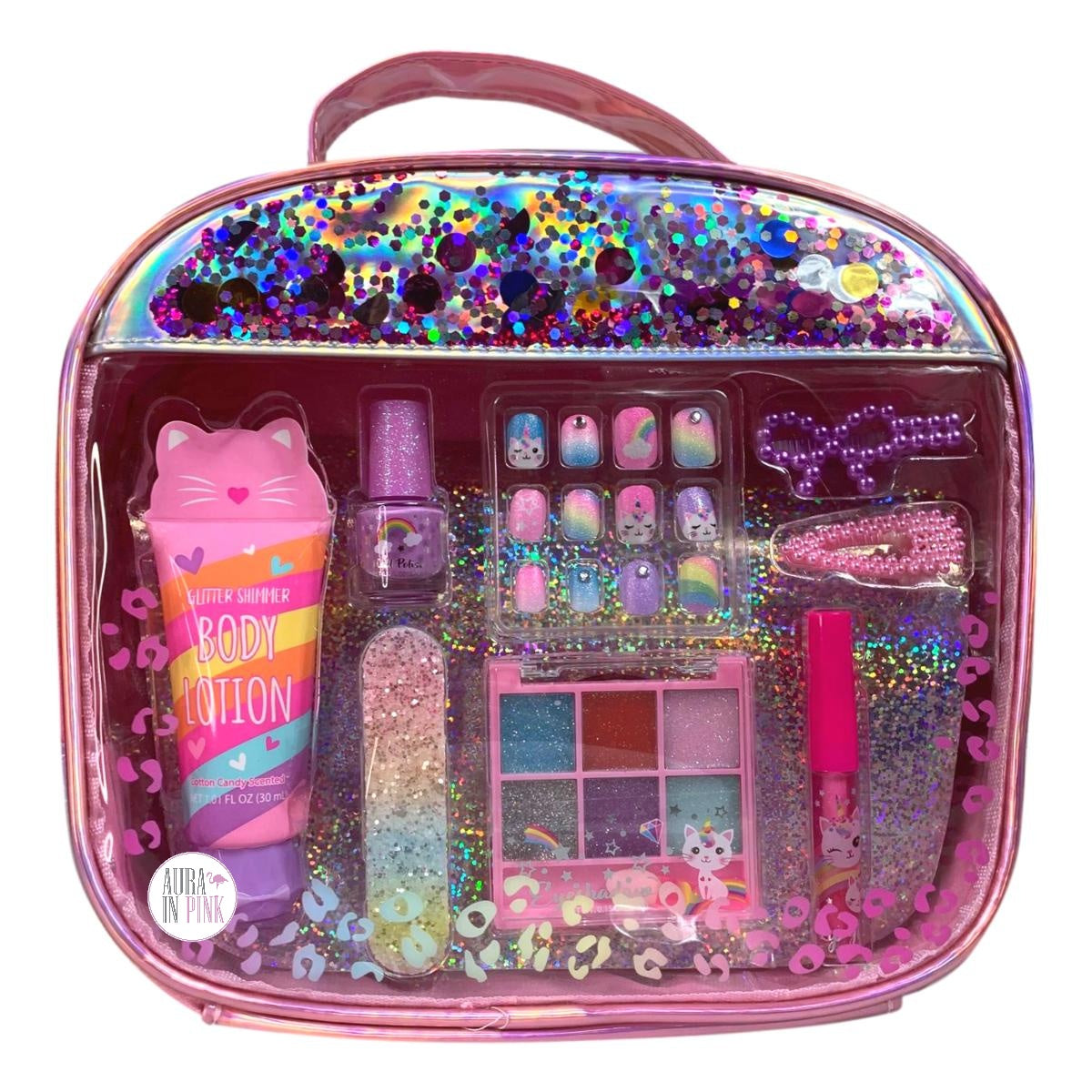 Hot Focus Magical Beauty Uni-Kitty Caticorn Cosmetics Case Set