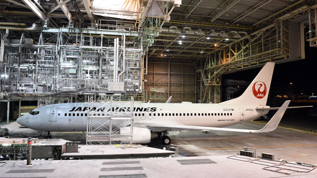 JAL、737全機が鶴丸に 新方式で塗装
