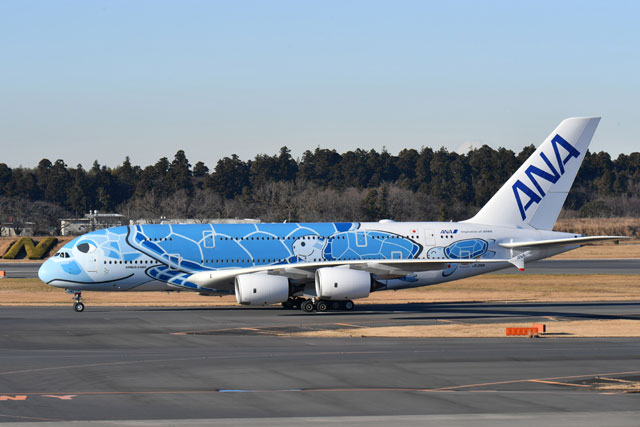 ANAのA380初号機、初の重整備でアモイへ