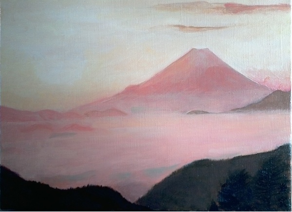 夕焼けの富士山」 by 紫雲｜Artmeter｜暮らしを彩るアートが、きっと