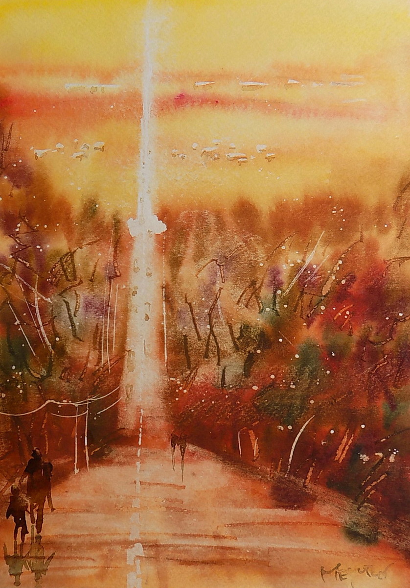 利尻富士夕暮れ」 by 齋藤義雄｜Artmeter｜暮らしを彩るアートが