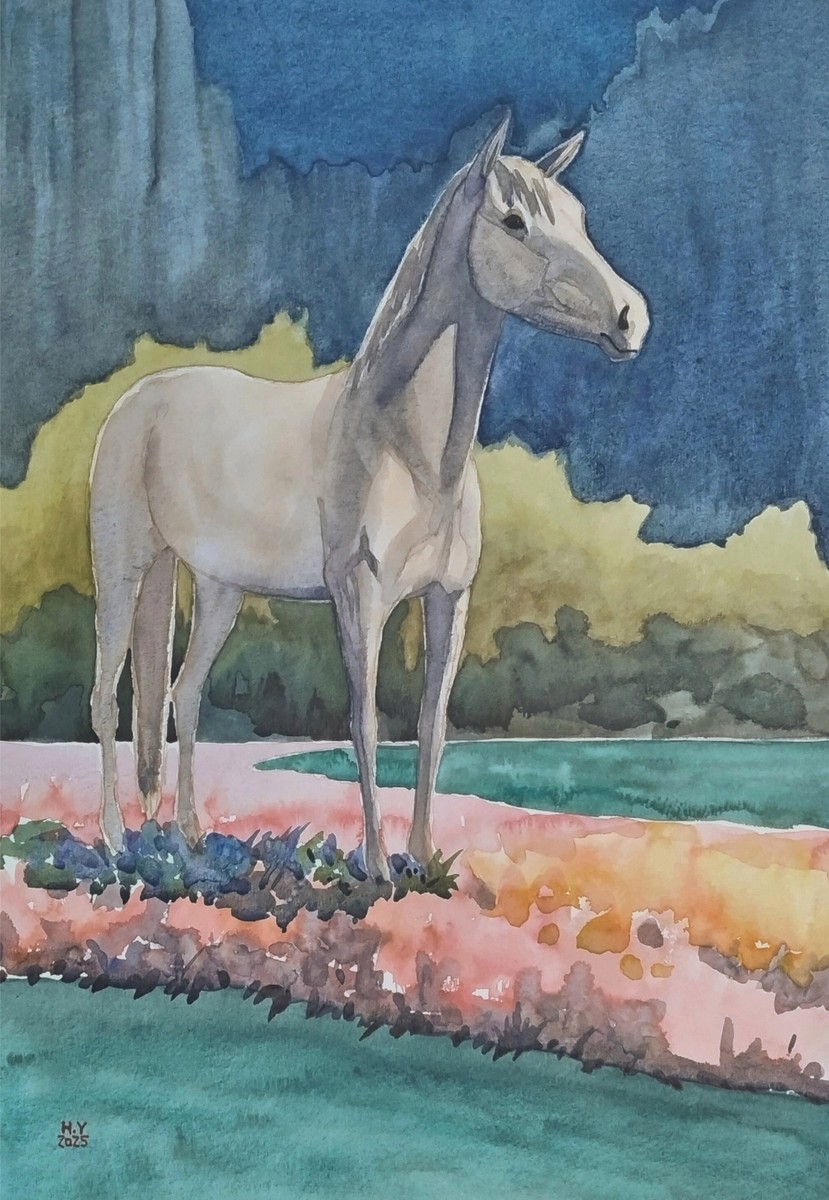 静かな浜を駆ける馬」 by 水辺｜Artmeter｜暮らしを彩るアートが