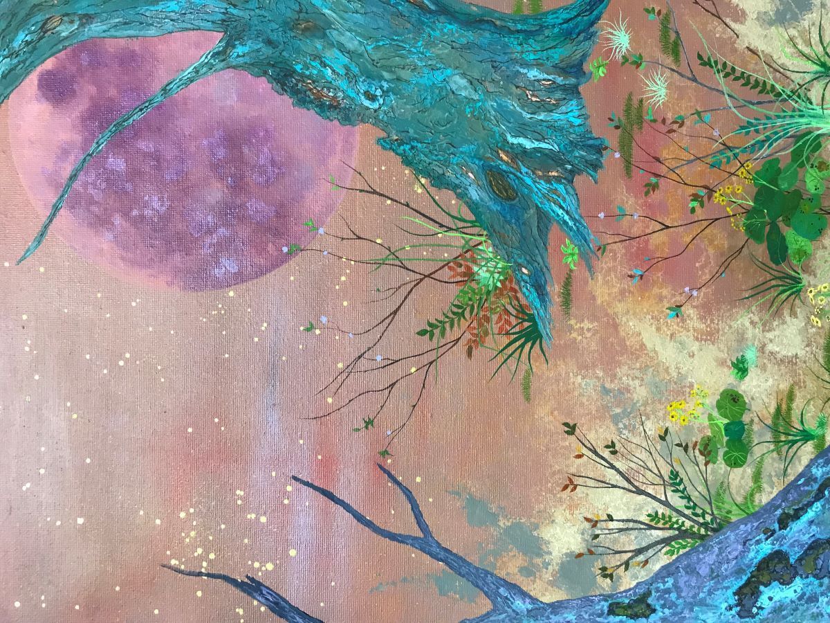 湖畔の静かな夜空」 by MIYU｜Artmeter｜暮らしを彩るアートが、きっと