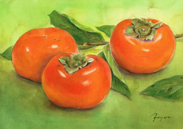 柿」 by やよい｜Artmeter｜暮らしを彩るアートが、きっと見つかる