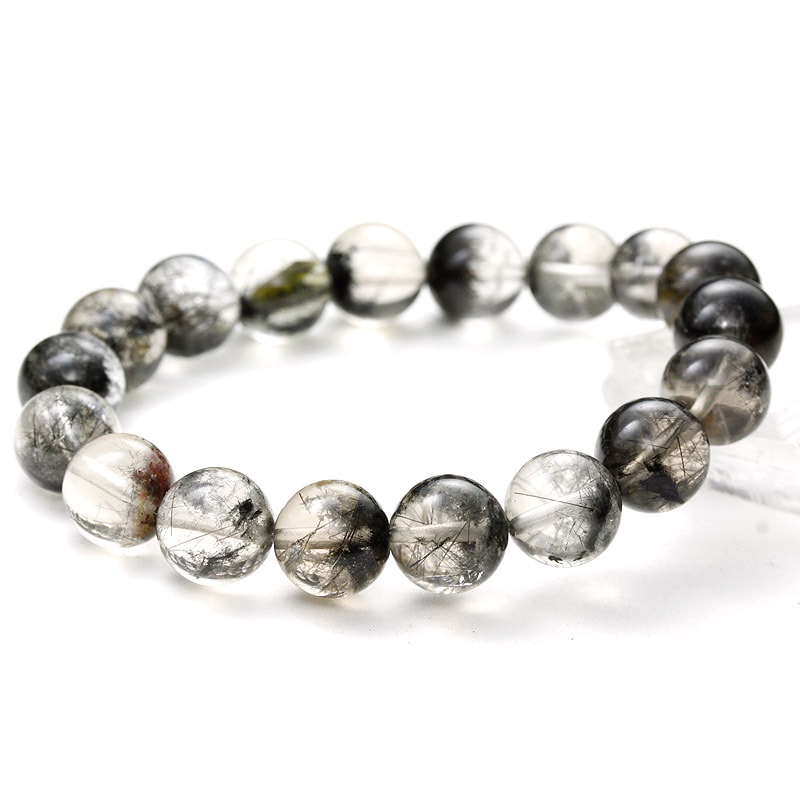 ブラックガーデンスモーキークォーツ10〜10.5mmブレスレット-003水晶