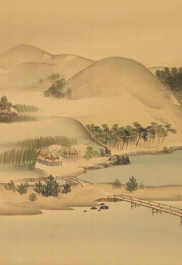 真作】圓山竹翠/蓬莱山図/祝事山水図/山水図/掛軸/名家伝来/AD-163 真