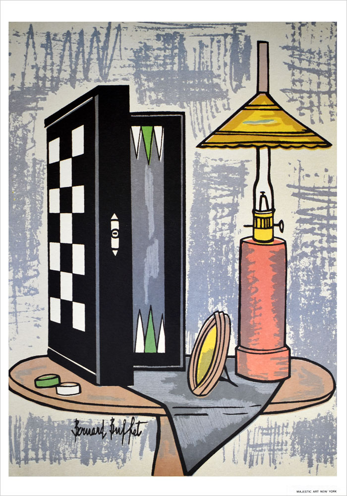 ベルナール·ビュッフェ 【青いプリムラ】 オリジナルリトグラフ