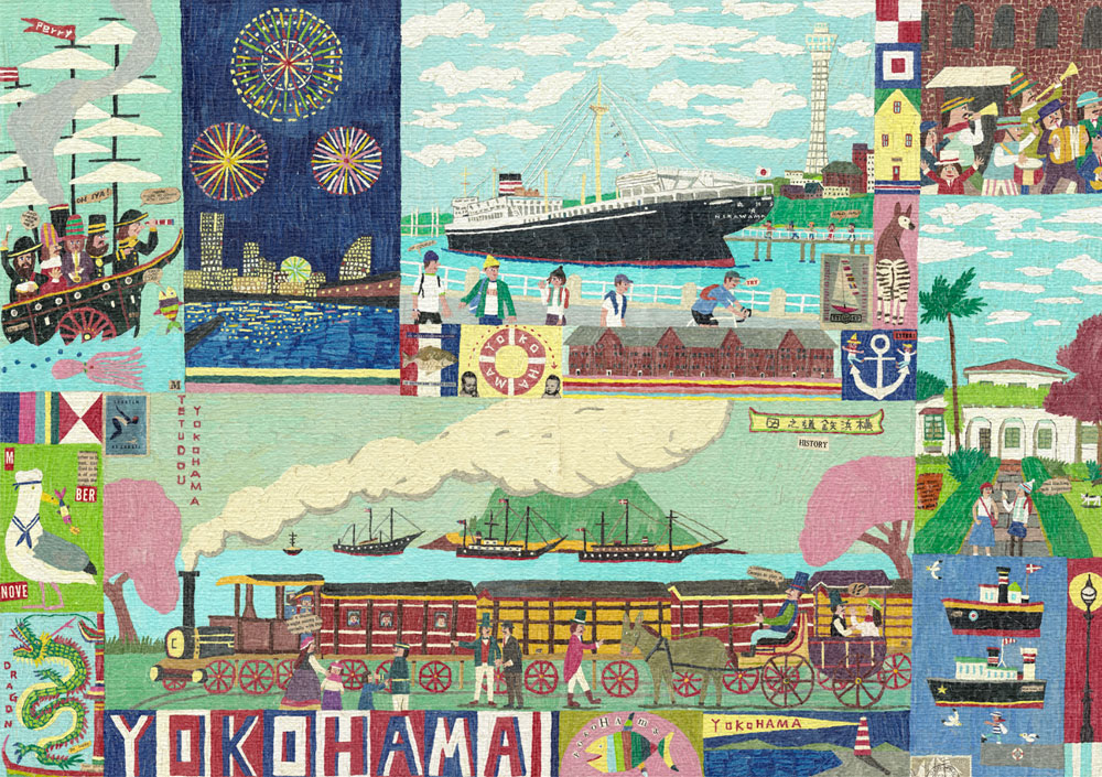 森邦保 絵画 (版画/キャンバスジクレー) YOKOHAMA 7459|アート