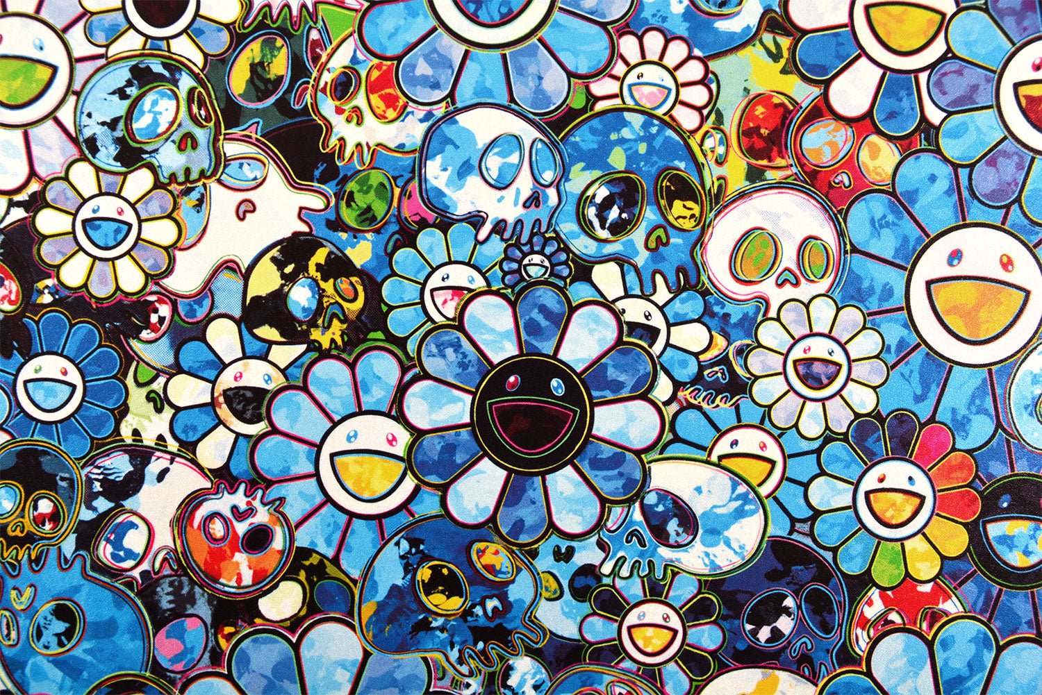 村上隆 パズル SKULLS & FLOWERS BLUE SIGNAL 村上隆 パズル SKULLS