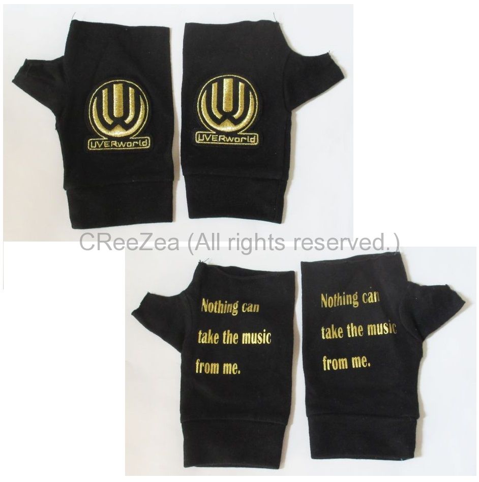 美品】UVERworld グローブ 黒 金色刺繍 UVERworldの歴代グローブ 初