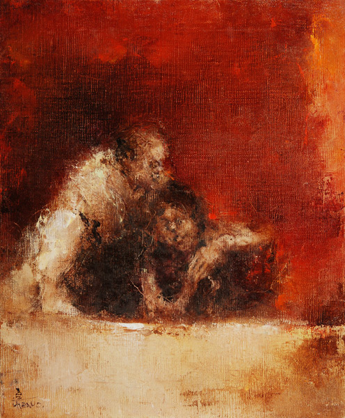 平野遼 「屋上にて」 油彩8号｜【Arts Ship】のむら画廊