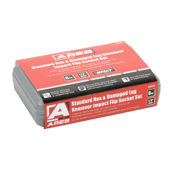 ARES 59035 - 1/2-Inch Drive 6pc Standard Hex and Damaged Lug Nut
