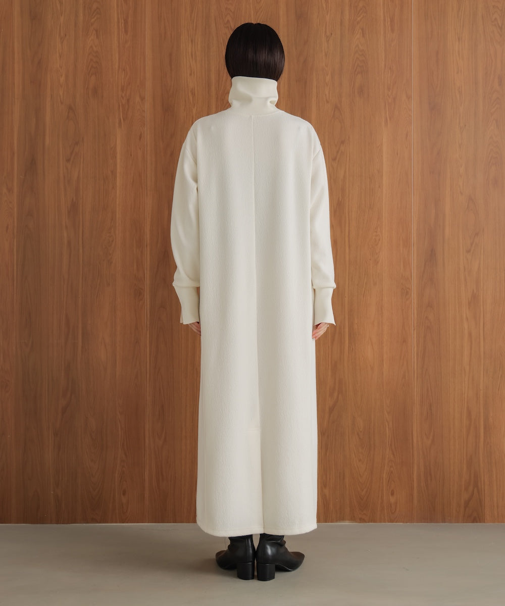 ウールライクメルトンハーフジップワンピース