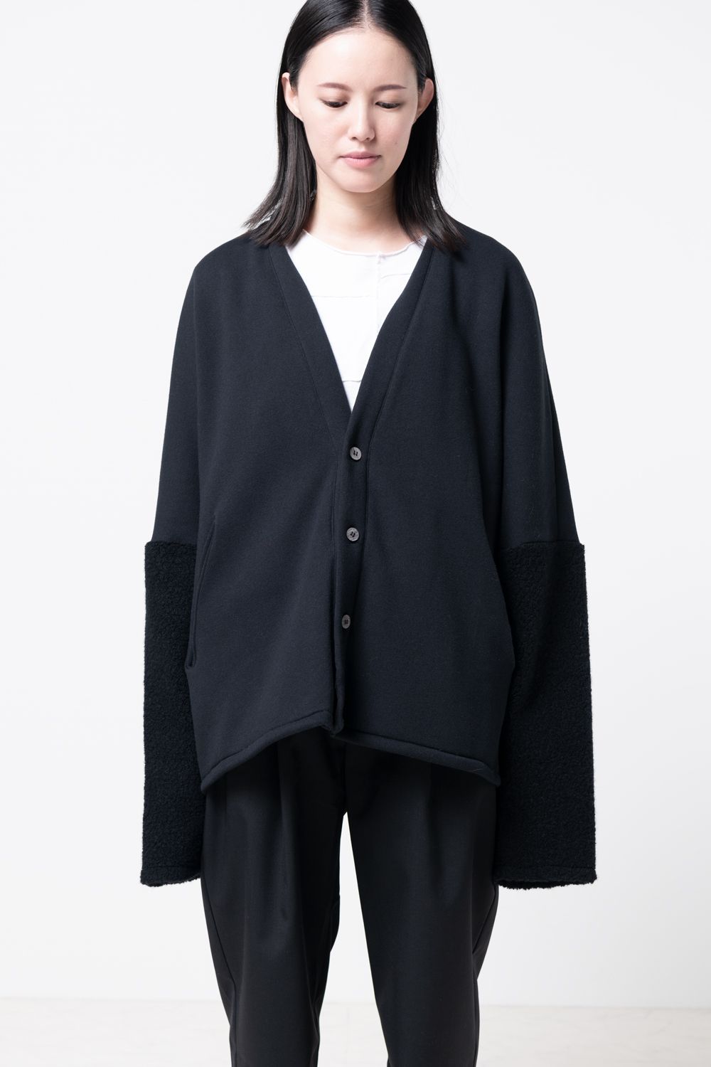 VU - 【23AW】boa sweat cardigan [BLACK] - ボアスウェット