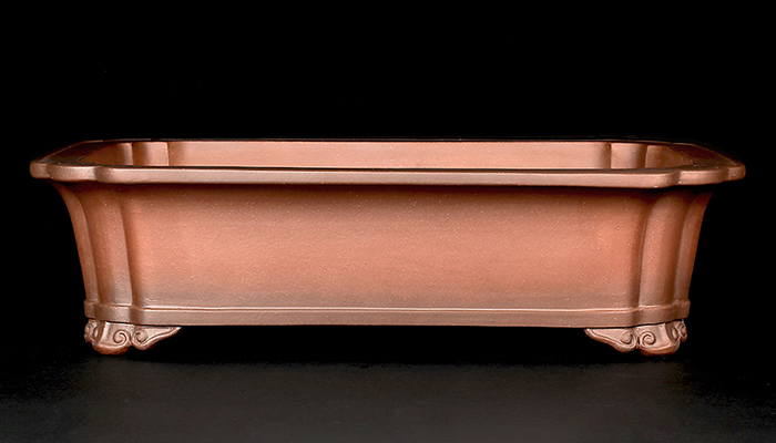 紫泥外縁隅入長方鉢 | 盆栽、盆栽書籍、盆栽鉢の通販│近代出版