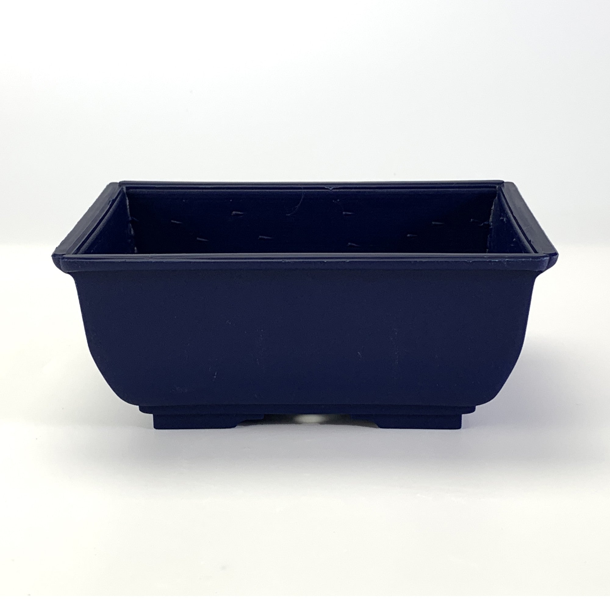 プラ鉢 5号 長角鉢 青 幅15.1cm×奥行11.3cm×高さ6.4cm の販売｜盆栽妙