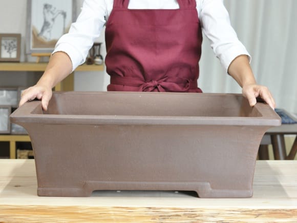 烏泥長角鉢 盆栽鉢 22号 鉢幅67cm×奥行き52cm×高さ22cmを販売｜盆栽妙