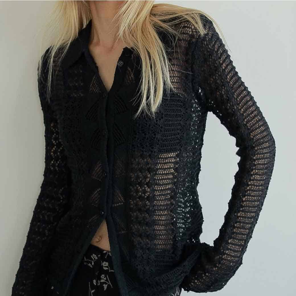 anuke アンヌーク ミックス ニット シャツ｜BORN FREE ONLINE SHOP