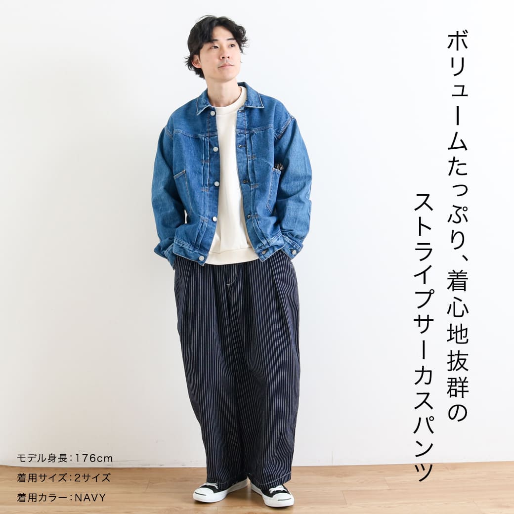 HARVESTY ハーベスティ ペンシル ストライプ サーカスパンツ｜BORN