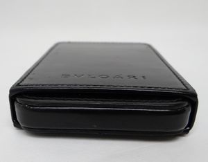 BVLGARI ブルガリ レザー スライド式 カードケース 名刺入れ ブラック
