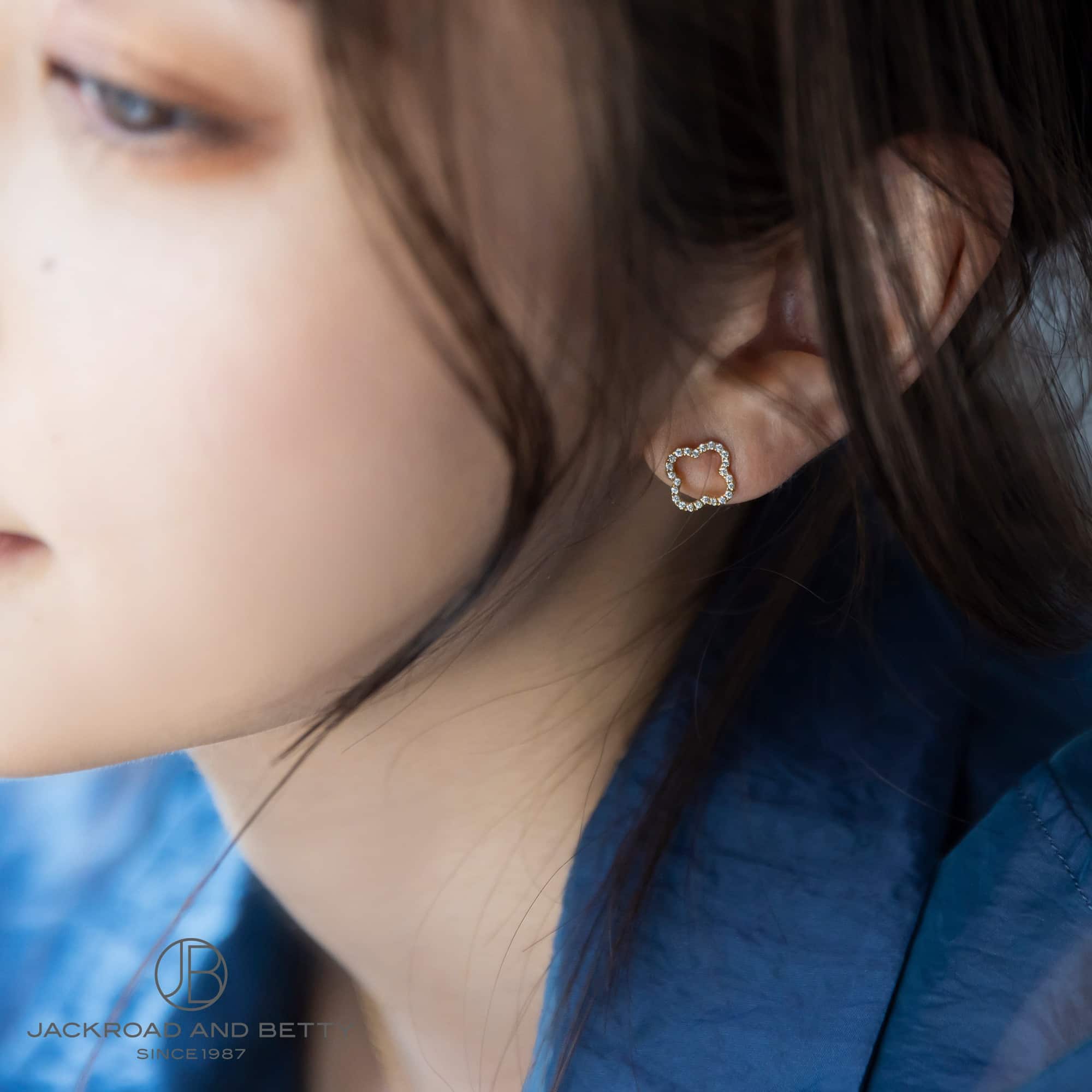 クローバー型 ダイヤ ピアス[] Clover Diamond Earring | ノーブランド