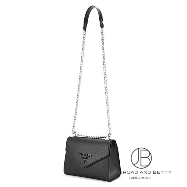 サフィアーノレザー ショルダーバッグ ネロ ブラック 黒[1BD127 2ERX