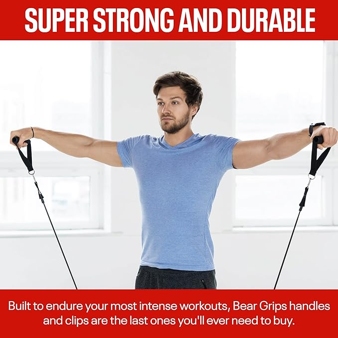 Two Handles and Metal Clips for Cable Machines, Resistance Bands