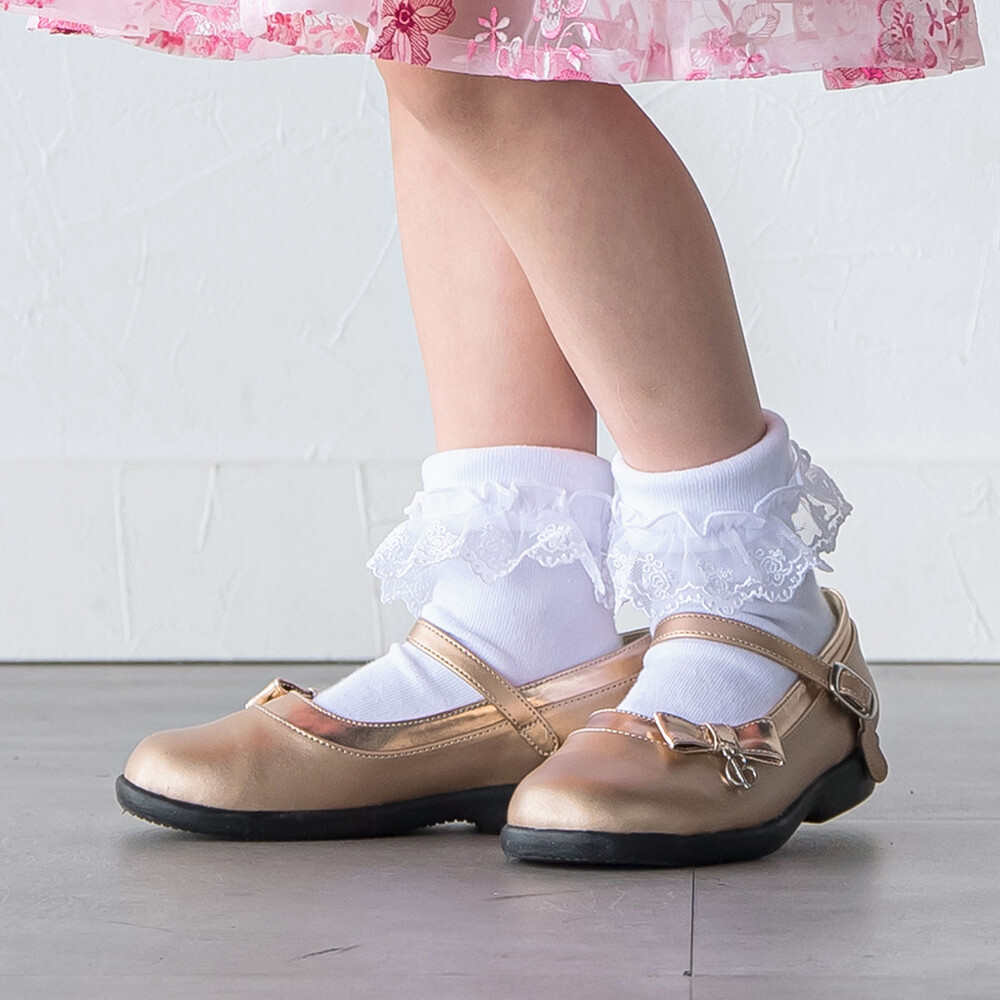 リボンストラップシューズ(17~21cm)(17cm ベージュ): シューズ【べべ