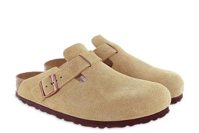 Birkenstock Boston 1026181 Men's Suede Latte Cream Clogs