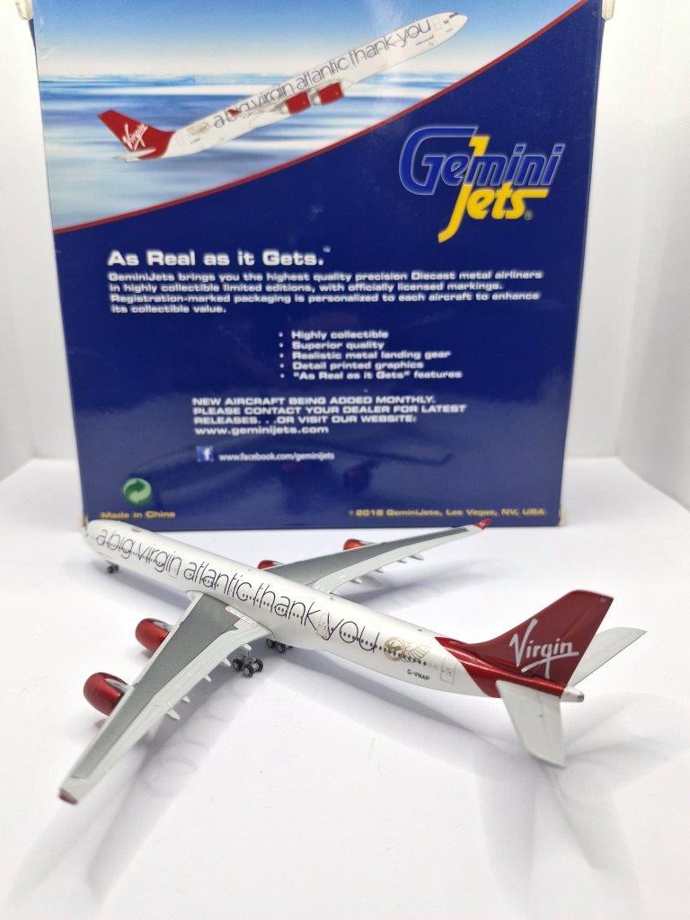 Gemini Jets 1:400 Virgin Atlantic Airways G-VNAP Airbus A340-600