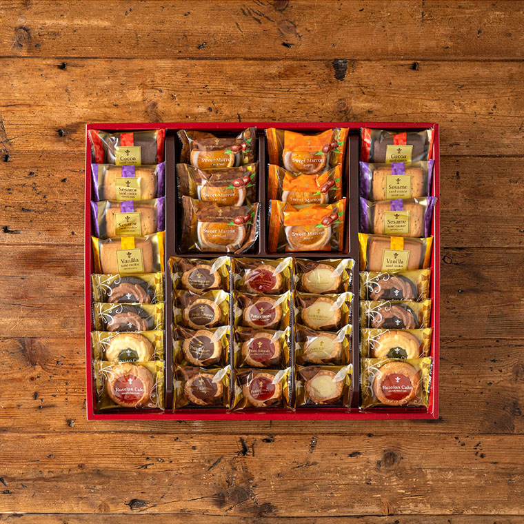 送料無料 カフェスマイルセット 34個 中山製菓 ロシアケーキ｜ギフト