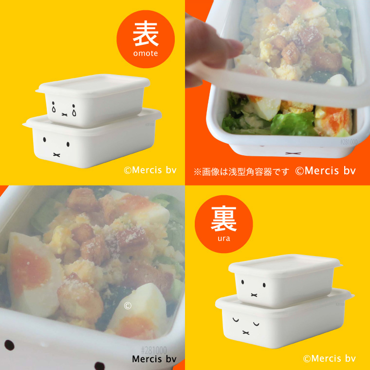 富士ホーロー ミッフィー 深型角容器 2点セット MFF-2DSM｜ギフト