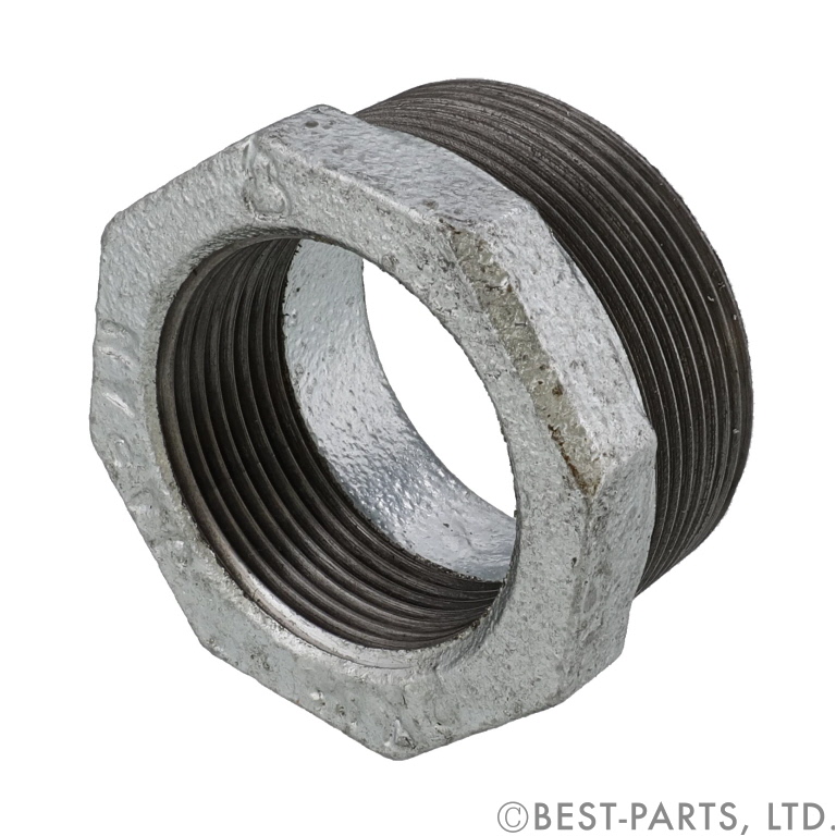 WBU-5040｜桑名金属工業｜白継手 ブッシング Rc1-1/2×R2｜溶融亜鉛