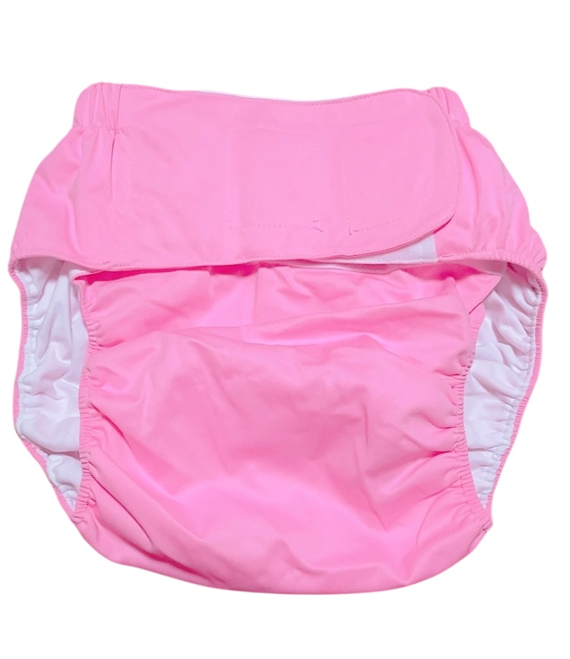 大人用 おむつカバーピンクマジックテープ|大人用ロンパースBaby Angel