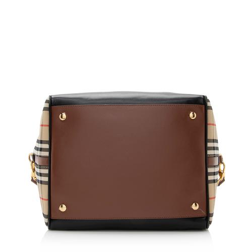 Burberry Calfskin Nova Check Small Cube Bowling Bag | Burberry