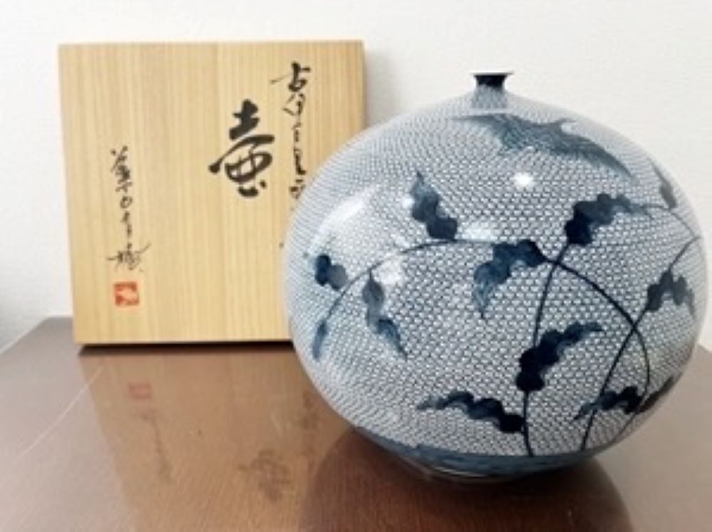 葉山有樹「細密伊万里 栗に鶉画 壺」の買取実績｜大阪府高槻市 壺
