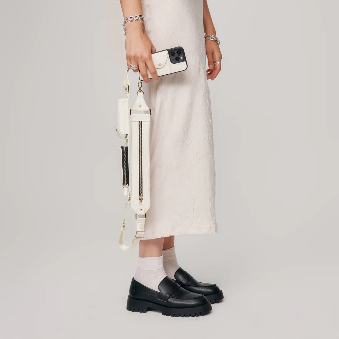 Billie Utility Crossbody iPhone Case - Ivory/Gold – Bandolier